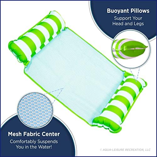 Aqua 4-in-1 Monterey Hammock Pool Float & Water Hammocks, 1-2-3-4 Multipacks – Multiple Colors/Styles – for Adults and Kids Floating