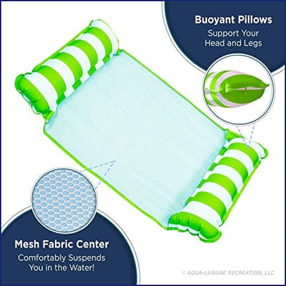 Aqua 4-in-1 Monterey Hammock Pool Float & Water Hammocks, 1-2-3-4 Multipacks – Multiple Colors/Styles – for Adults and Kids Floating