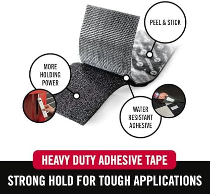 VELCRO Brand Heavy Duty Tape with Adhesive | 15 Ft x 2 In | Holds 10 lbs, Black | Industrial Strength Roll, Cut Strips to Length | Strong Hold for Indoor or Outdoor Use, 15ft x 2in