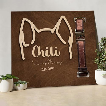 Personalized Pet Collar Frame Remembrance Sympathy Dog or Cat Keepsake Pet Picture Frame Memorial - Dog Memorial Frame Loss of Dog Gifts In Loving Memories Pet Lover MP45