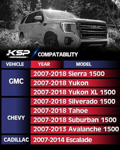 KSP Upper Control Arm Fit for Sierra Silverado1500, Tubular Fit 2-4" lift for 2007-2018 Silverado Sierra 6-Lug 2WD/4WD OE stamped steel and aluminum arms, Stage 2.0