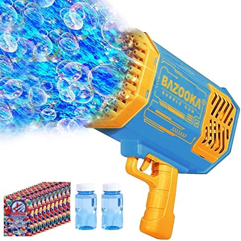 Bubble Machine Gun Kids Toys, Bubble Gun with Colorful Lights and Thousands Bubbles, Outdoor Toy Birthday Party Favors for Boys Girls Age 3 4 5 6 7 8 9 10 11 12 Years Old