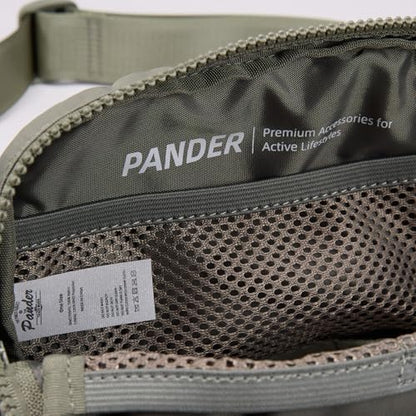 Pander Two Way Zipper Fanny Pack Nylon Everywhere Belt Bag for Women, Water Repellent Waist Packs, Crossbody Bags with Adjustable Strap (Grey Sage).