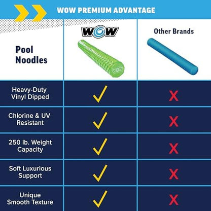 WOW World of Watersports First Class Foam Pool Noodles for Swimming and Floating, Pool Floats, Lake Floats