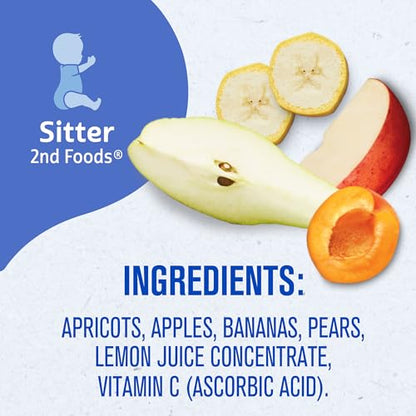Gerber 2nd Foods Apricot Mixed Fruit Pureed Baby Food, 4 Ounce Tubs, 2 Count (Pack of 8)