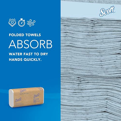 Scott Professional Universal Multifold Paper Towels, Bulk (01804), Absorbency Pockets, White, 9.2'x9.4' Towel, Compressed (250 Sheets/Pack, 16 Packs/Case, 4,000 Sheet Total)