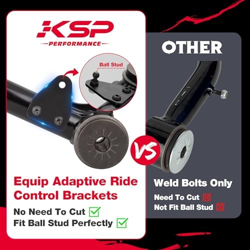 KSP Front Upper Control Arms for 19-24 Chevy Silverado GMC Sierra 1500, 2-4" Front UCA with Ball Joints for 2019+ Silverado Sierra 1500, Adjustable Aftermarket Lift Suspension Arms with Rubber Bushing