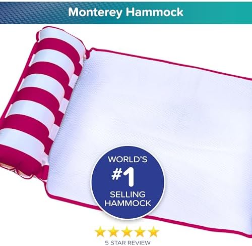 Aqua 4-in-1 Monterey Hammock Pool Float & Water Hammocks, 1-2-3-4 Multipacks – Multiple Colors/Styles – for Adults and Kids Floating