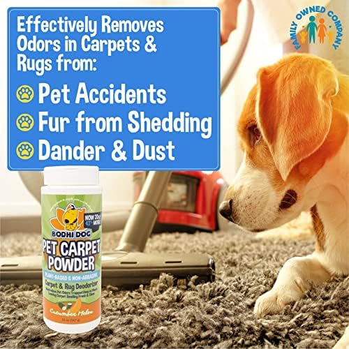 Bodhi Dog Natural Carpet Deodorizer Powder - Dry Pet Smell Eliminator & Urine Odor Remover - Loosens Fur & Dirt - Plant-Based Room Freshener for Vacuuming Home with Pets - Cucumber Melon (Pack of 1)