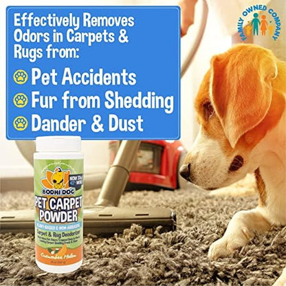 Bodhi Dog Natural Carpet Deodorizer Powder - Dry Pet Smell Eliminator & Urine Odor Remover - Loosens Fur & Dirt - Plant-Based Room Freshener for Vacuuming Home with Pets - Cucumber Melon (Pack of 1)