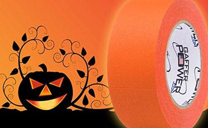 Real Professional Grade Gaffer Tape | US Made | Bright Vibrant Orange Fluorescent | Highly Visible | Durable & Versatile | Weather Resistant | Markings & Labeling | Better Than Orange Duct Tape