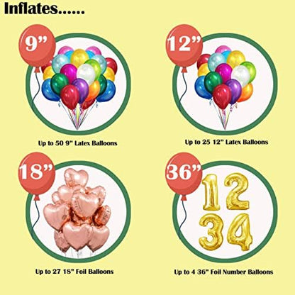 Helium Tank for Balloons At Home, 14.9 Cu Ft Helium Balloon Pump Kit with 50 Assorted Latex Balloons, White Curling Ribbon and Wholesalehome Balloon Tie Tool, 3 Pack