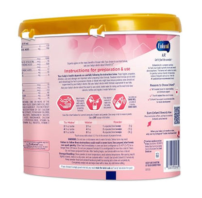 Enfamil A.R. Baby Formula, Added Rice Starch Formula to Reduce Reflux & Spit-Up, DHA for Brain Development, Probiotics to Support Digestive & Immune Health, Baby Milk, 19.5 Oz Tub, 4 Count