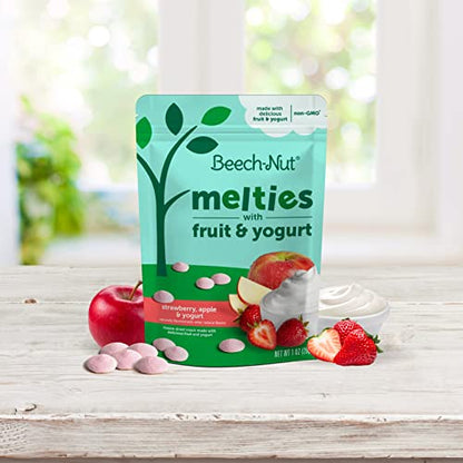 Beech-Nut Melties Baby & Toddler Snack Melts, Strawberry Apple Yogurt, 1 oz (7 Pack)