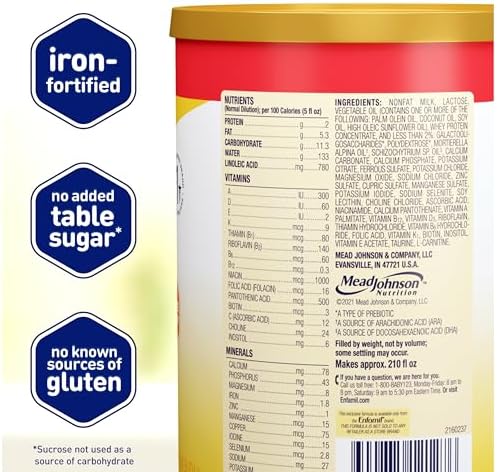Enfamil Infant Formula, Milk-based Baby Formula with Iron, Omega-3 DHA & Choline, Powder Can, 21.1 Oz (Pack of 4)