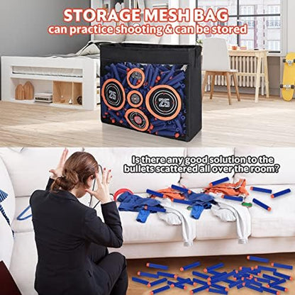 600PCS Refill Bullets Fit for Nerf Guns N-Strike Elite Series Blasters Toy Guns Darts with Portable Shooting Practice Target Toy Storage Mesh Bag