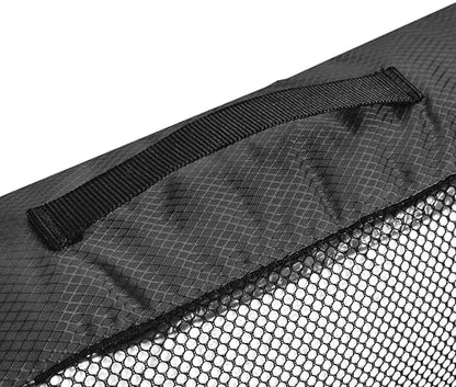 Amazon Basics Large Packing Cubes for Travel, Packing Organizers, 4-Piece-Set With Double Zipper Pulls and Mesh Top Panel, 100% Durable Polyester, Black, 17.5"L x 12.8"W x 3.3"H