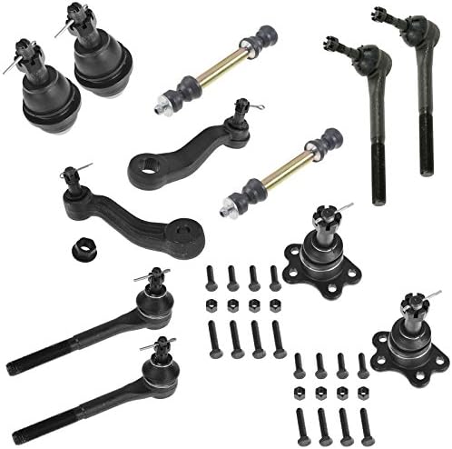TRQ Front Steering & Suspension Kit Ball Joint Idler Arm Pitman Arm Sway Bar Stabilizer Link Set Tie Rod Compatible with 1996-1999 Chevrolet K1500 K1500 Suburban 1996-2000 K2500 Tahoe GMC Yukon