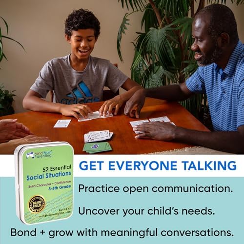 52 Essential Social Situations - Social Skills Activities for Kids (3-6th Grade) - Social Emotional Learning & Growth Mindset for Family, Classroom, Counseling - Conversation Card Games for Kids 8-12
