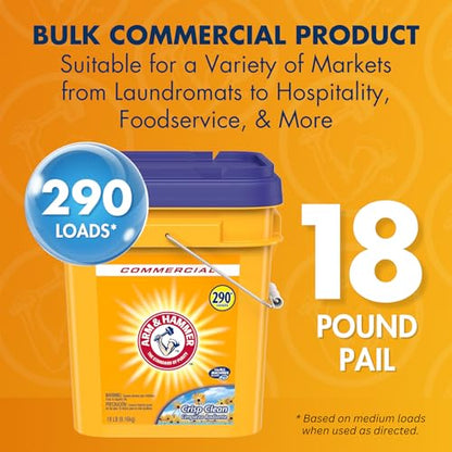 Arm & Hammer powder laundry detergent, crisp clean, 18 lb pail