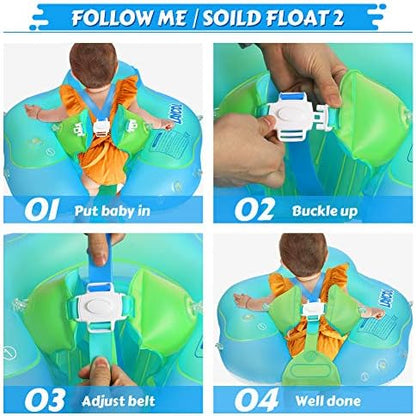 LAYCOL Baby Swimming Float Inflatable Baby Pool Float Ring with Sun Protection Canopy,add Tail no flip Over for Age of 3-36 Months