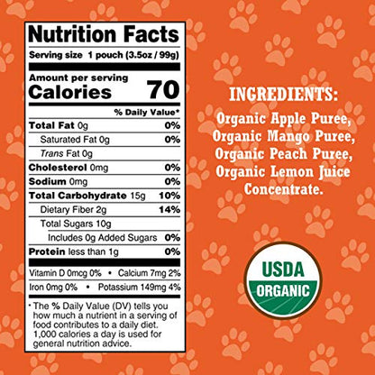 Paw Patrol Mighty Mango Organic Mixed Fruit Squeeze Pouch, 3.5 Ounce (Pack of 10)