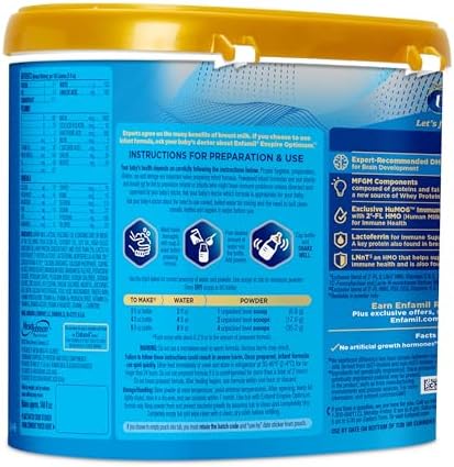 Enfamil Optimum (Enspire), Our Closest Formula to Breast Milk, Immune-Supporting Lactoferrin and Brain-Supporting DHA Baby Formula, Powder 20.5 Oz Tub, Pack of 4