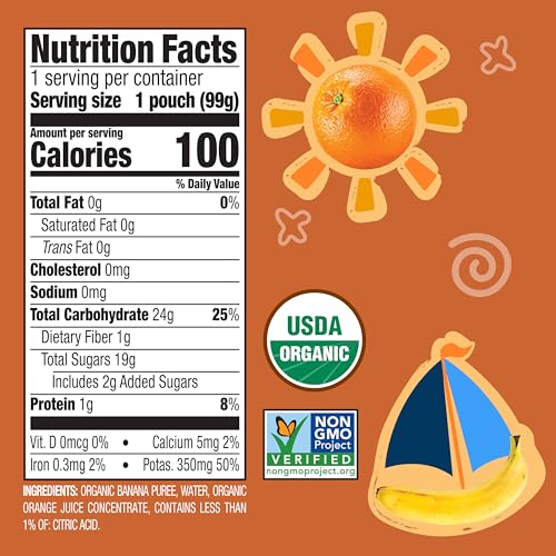 Earth's Best Organic Banana Orange Pouch, 3.5 oz (Pack of 12)