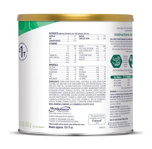Enfamil Prosobee Plant based Baby Formula, for Sensitive Tummies, Soy-based Plant Sourced Protein, Vitamins for Immune Support, Lactose-free, Milk free, Gluten free, 20.9 Oz Can, 4 Count