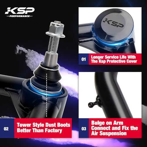 KSP 0-2" OEM Upper Control Arms for Ram 1500 2009-2024, Adjustable UCA Suspension Arms Lift 0-2inch for Dodge Ram Pick up, Replace Factory/Stock Part#55398403AA/68163961AD/68227901AB/522-467/RK643074