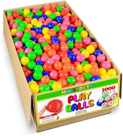 Play Balls for Ball Pit, Plastic Crush Proof, Phthalate & BPA Free, Assorted Colors. (1000 Balls)