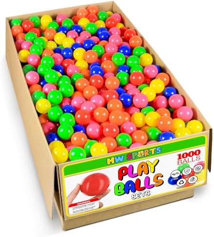 Play Balls for Ball Pit, Plastic Crush Proof, Phthalate & BPA Free, Assorted Colors. (1000 Balls)