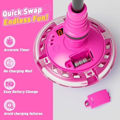 HopeRock Skip Ball Toy for Girls Ages 6-10,Girl Birthday Gifts,3 Fun Modes,Flashing Light-Up Wheel,LED Digital Counter,Replaceable Battery,Girl Birthday Gifts for Age 6-10+,Fun Outdoor Girl Toys-Pink