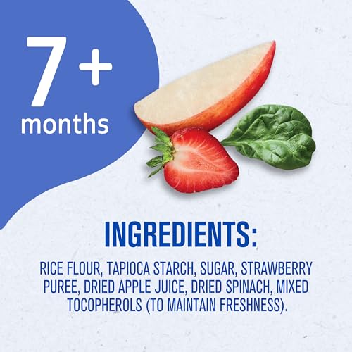 Gerber Teethers, Strawberry Apple Spinach Gentle Teething Wafers, Baby Teething Snacks, 6PK