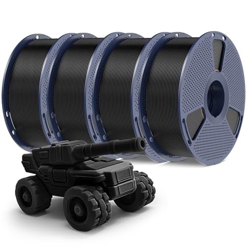 PETG Filament 1.75mm - 4kg(8.8lbs) SUNLU PETG 3D Printer Filament, Reusable Spool Compatible with Bambulab Refill Filament, 1.75mm Dimensional Accuracy +/- 0.02mm, 4 Pack Black Bundle