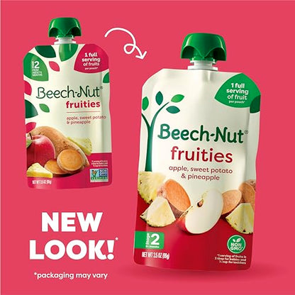 Beech-Nut Baby Food Variety Pack, Fruit & Root Veggie Blends Baby Food Pouches, Fruit & Veggie Purees, 3.5oz (18 Pack)