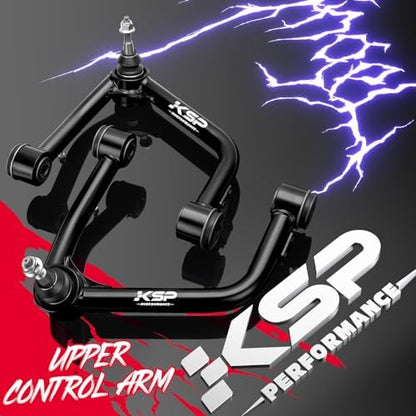 KSP Front Upper Control Arms for 19-24 Chevy Silverado GMC Sierra 1500, 2-4" Front UCA with Ball Joints for 2019+ Silverado Sierra 1500, Adjustable Aftermarket Lift Suspension Arms with Rubber Bushing