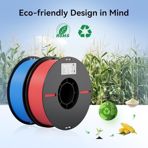 Creality PLA Filament 1.75mm PLA 3D Printer Filament, 2kg Cardboard Spool (4.4lbs), Dimensional Accuracy +/- 0.02mm, Fit Most FDM Printer (Blue & Blue 2-Pack)