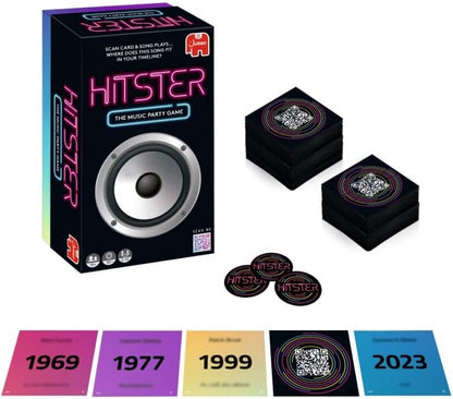 Jumbo Hitster - The Music Party Card Game, Fun Music Quiz Card Game, 2-10 Players - 300 Plus Iconic Music Hits - Great for Adult and Family Game Night