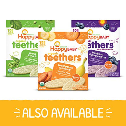 Happy Baby Organics Baby Snacks, Gentle Teething Crackers, Gluten Free & Vegan, Mango & Pumpkin, 12 Count (Pack of 6)