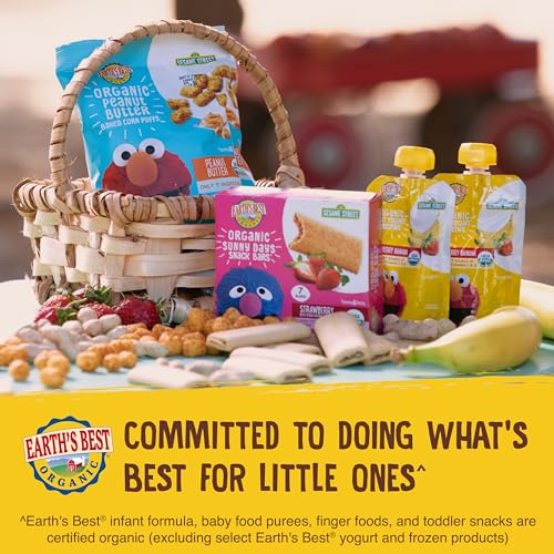 Earth's Best Organic Yogurt Smoothie Pouches, 24+ Months, Fruit Yogurt Smoothie for Toddlers 24 Months and Up, Banana Peach, 4.2 Ounce Resealable Pouch (Pack of 12)