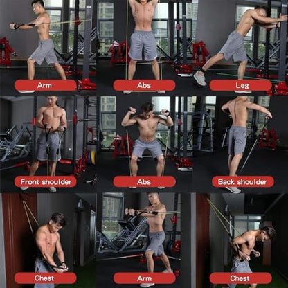 WHATAFIT Resistance Bands, Exercise Bands，Resistance Bands for Working Out, Work Out Bands with Handles for Men and Women Fitness, Strength Training Home Gym Equipment