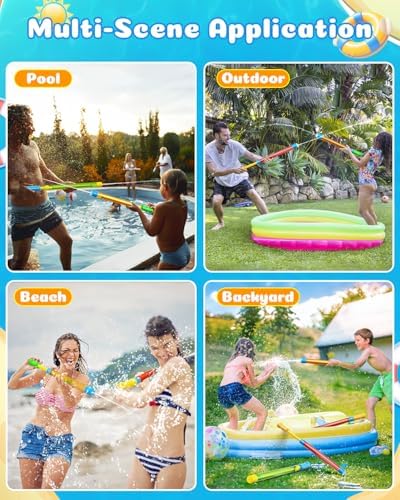 18pcs Water Gun Blaster Toys - 6 Colors Water Squirter for Kids 40ft Squirt Gun for 3-6-8-12 Girls BoysTeens Adults, Water Blaster for Swimming Pool Beach Oceans Summer Party Games Yards Outdoor