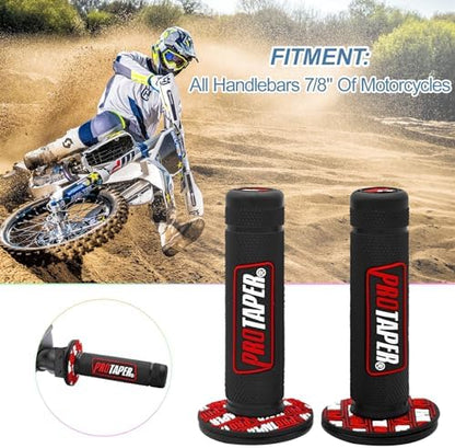 Linekong 7/8" 22mm Twist Throttle Grips Cable for CRF KLX TTR 110 125 150 200 250 cc Dirt Pit Bike (Red