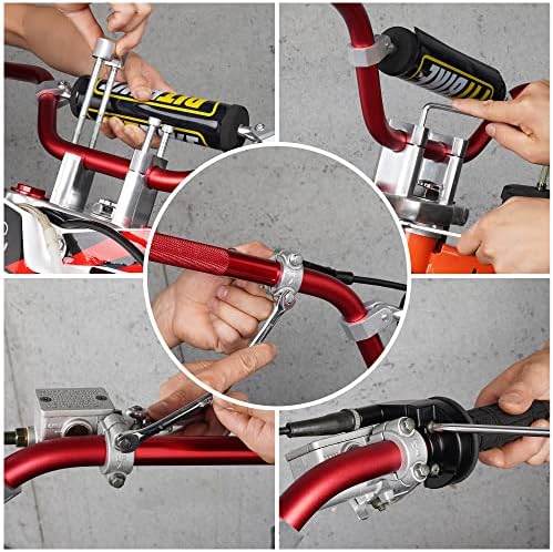 Universal 7/8 Inch 22mm Dirt Bike Handlebars, Upgraded Pit Bike Handlebar with Foam Pad for Motocross CRF YZF KXF KLX RMZ DRZ Pit Dirt Bike ATV Quad - Red