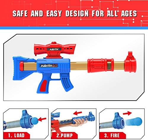 YEEBAY Shooting Game Toy for Age 6, 7, 8,9,10+ Years Old Kids, Boys - 2pk Air Guns & Shooting Target & 24 Foam Balls - Ideal Gift - Compatible with Toy Guns