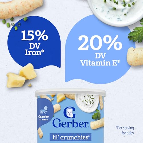 Gerber Snacks for Baby Lil Crunchies, Ranch, 1.48 Ounce (Pack of 6)