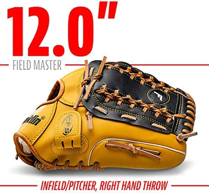 Franklin Sports Baseball and Softball Glove - Fieldmaster Adult + Youth Baseball Gloves - Men's + Women's Infield + Outfield Mitt