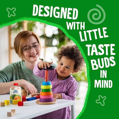 Earth's Best Organic Baby Food Pouches, 6+ Months, Vegetable Puree for Babies 6 Months and Up, Organic Carrots and Broccoli, 3.5 Ounce Resealable Pouch (Pack of 12)