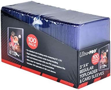Ultra PRO 3" x 4" Clear Regular TopLoaders For Cards With Card Sleeves Bundle Standard Size 100ct Trading Baseball Toploader Card Sleeve Protectors